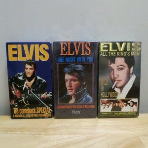Three Elvis Presley VHS Videos (2 Sealed) Concerts and Inside Story